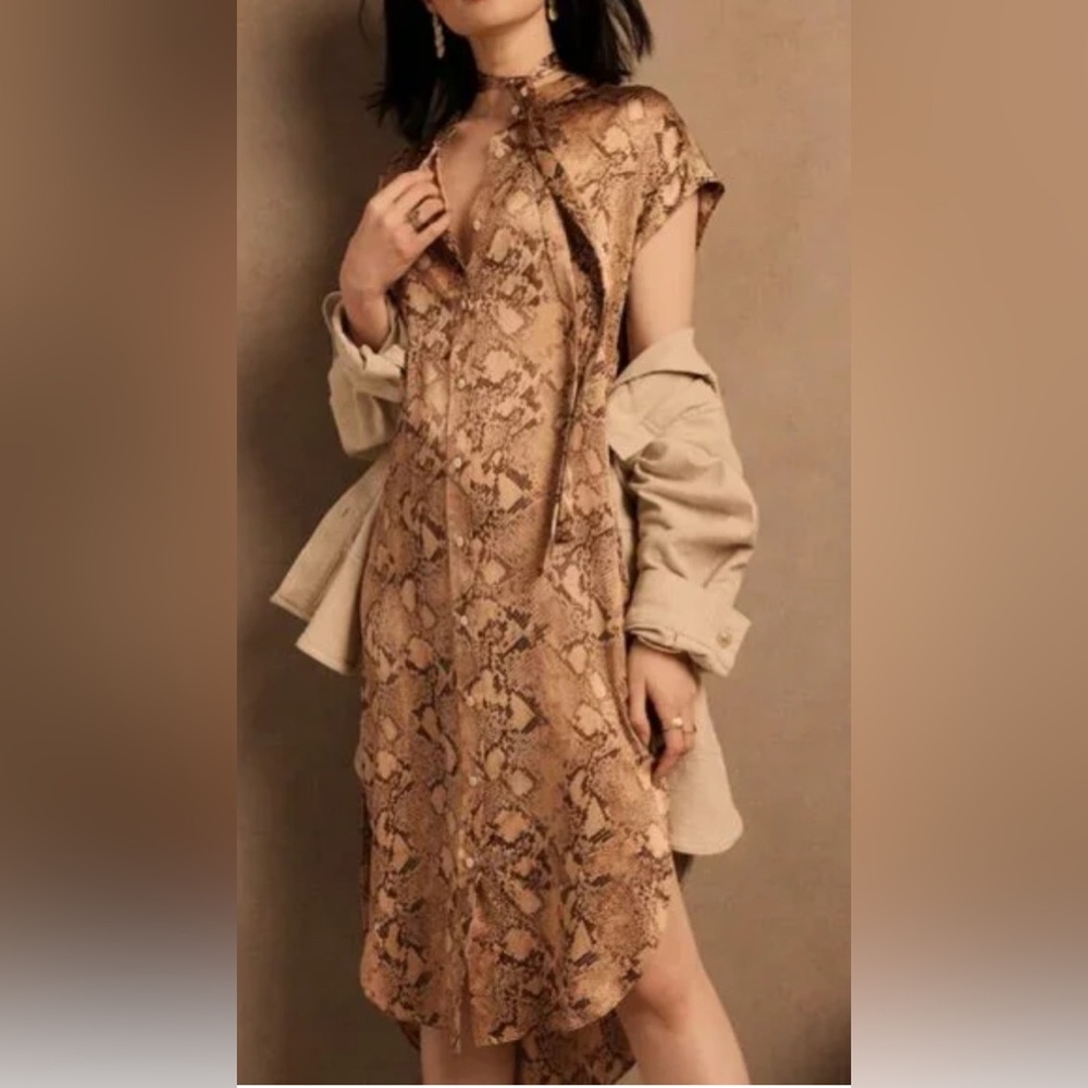 Banana Republic Brown Snake Print Maxi Dress